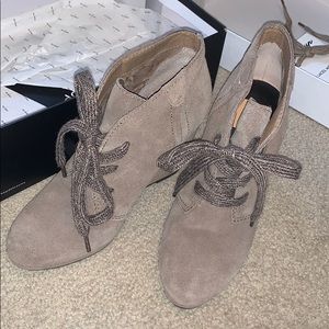 dolce vita taupe suede booties